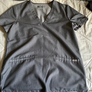 EUC FIGS grey scrub top size small